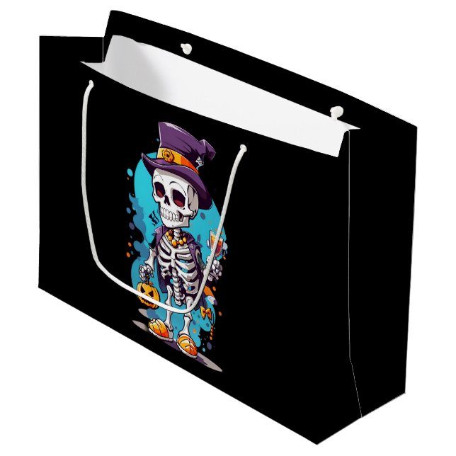 Funny Halloween Skeleton med Top hat (Framsidan Vinklad)