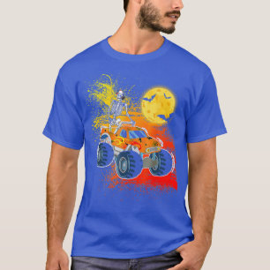 Funny Halloween Skeleton MonsterTruck Kids Boys ti T Shirt