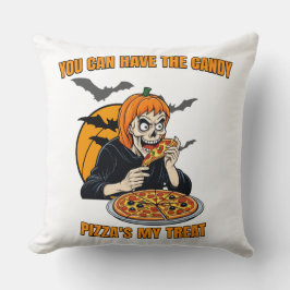 Funny Halloween Skeleton, Pizza Älskare, Foody Gif Kudde