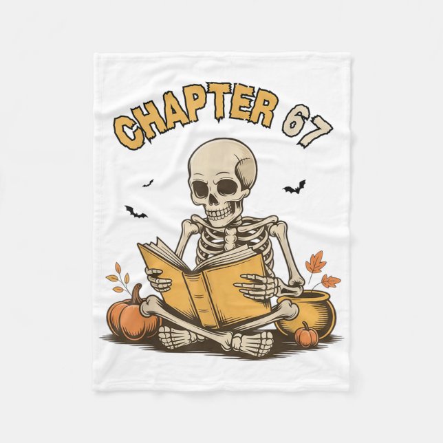 Funny Halloween Skeleton Reading Book 67 Memes _1  Fleecefilt (Framsidan)