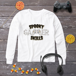 Funny Halloween Skeleton Video Game Controller T Shirt