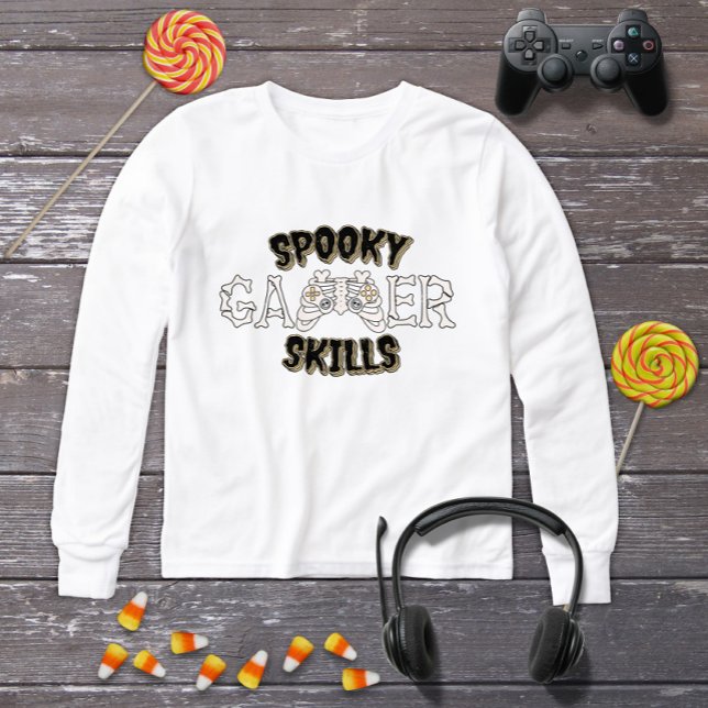 Funny Halloween Skeleton Video Game Controller T Shirt (Skapare uppladdad)