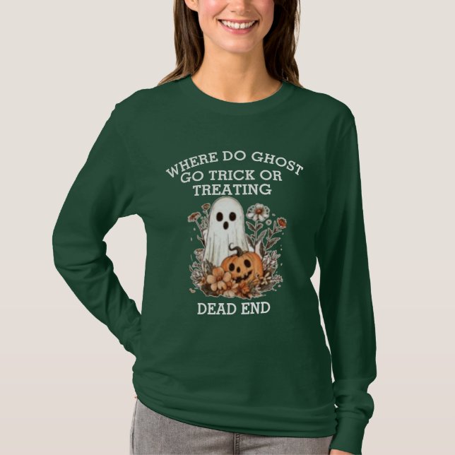 Funny Halloween-spökcitat Halloween T Shirt (Framsida)