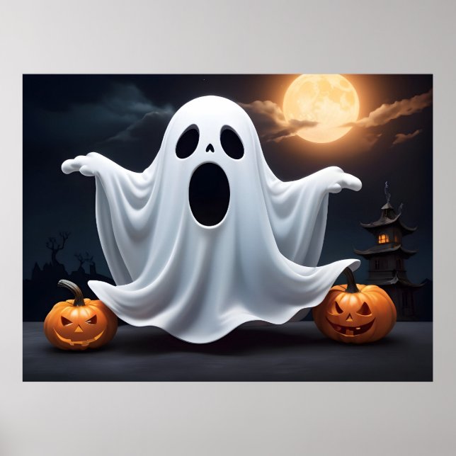 Funny Halloween-spöke Poster (Framsidan)