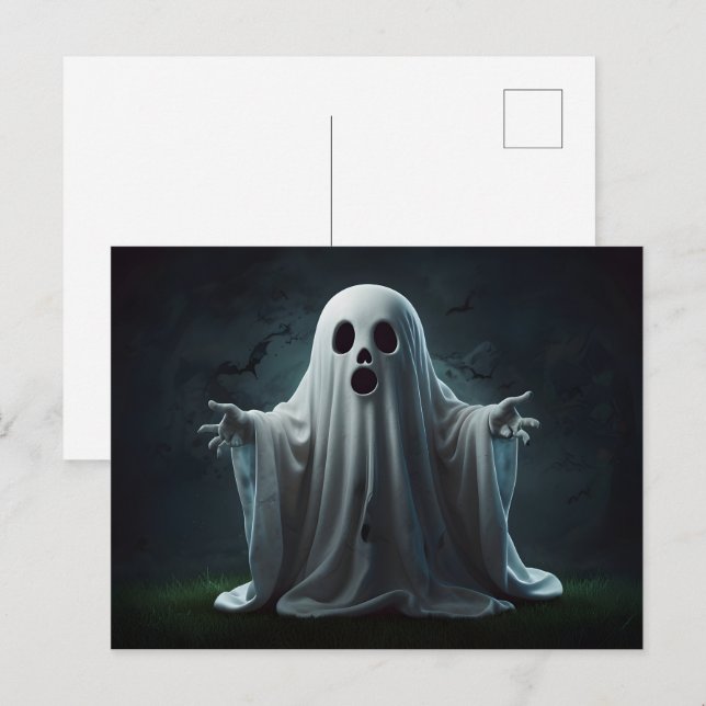 Funny Halloween-spöke Vykort (Fram/baksida)