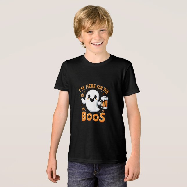 Funny Halloween T-Shirt - "Jag är här för boon" (Framsida Full)