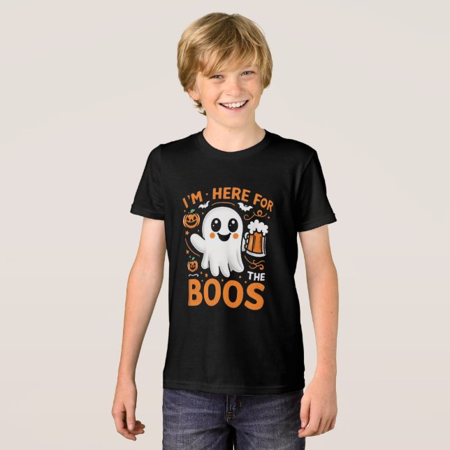 Funny Halloween T-Shirt - "Jag är här för boon" (Framsida Full)
