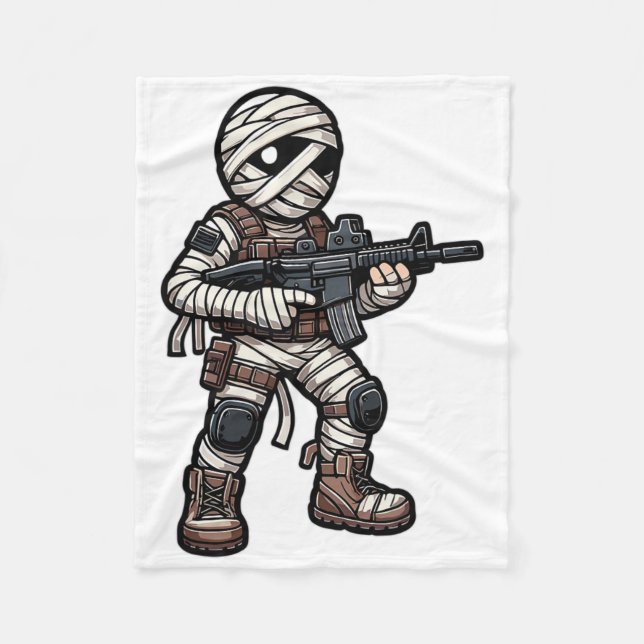 Funny Halloween Tactical Mummy Army Manar Veteran  Fleecefilt (Framsidan)