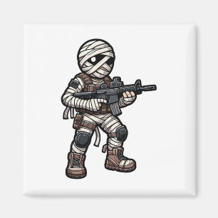 Funny Halloween Tactical Mummy Army Manar Veteran  Magnet