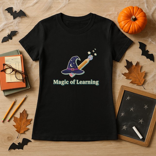 Funny Halloween Teacher Gift Magic of Learning T Shirt (Skapare uppladdad)