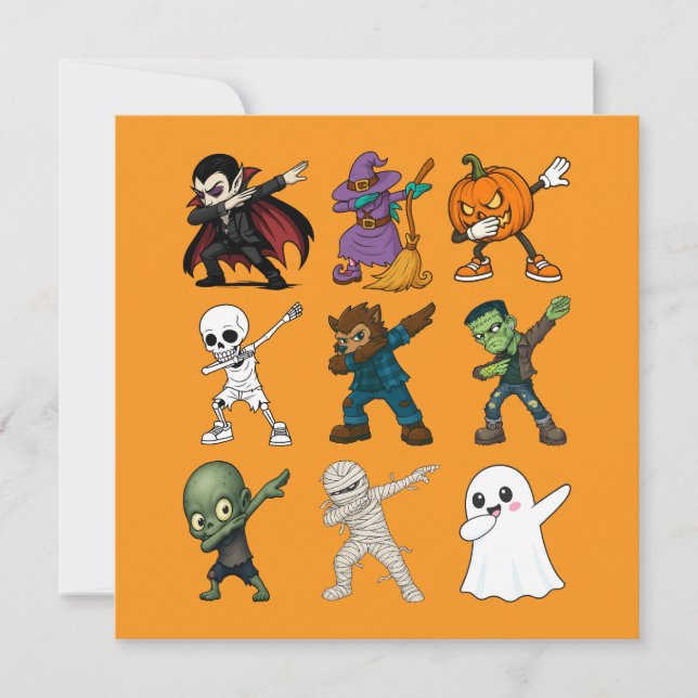 Funny Halloween-teckenflikar Inbjudningar (Framsida)