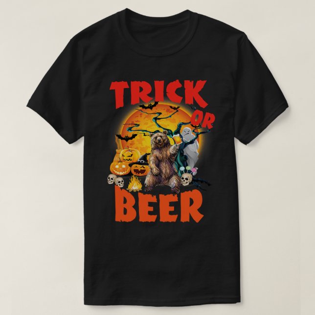 Funny Halloween Tee Trick Or Beer costume gift56 (Design framsida)