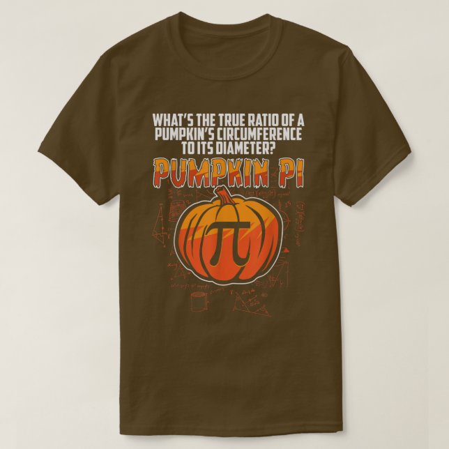 Funny Halloween Thanksgiving Pumpkin Pi Math Pun T Shirt (Design framsida)
