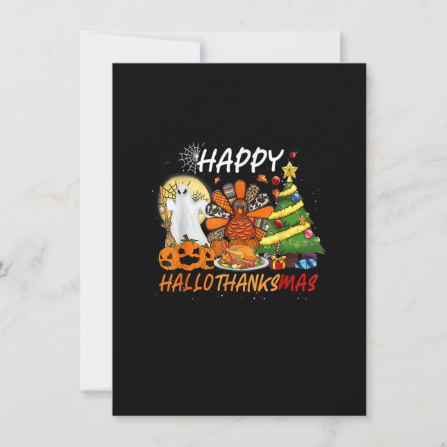 Funny Halloween-Thanksgivingen jul Lycklig Hallo Inbjudningar (Framsida)