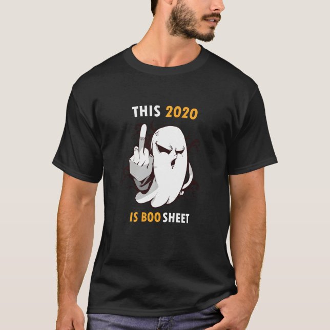 Funny Halloween  This 2020 Is Boo Sheet Angry Ghos T Shirt (Framsida)