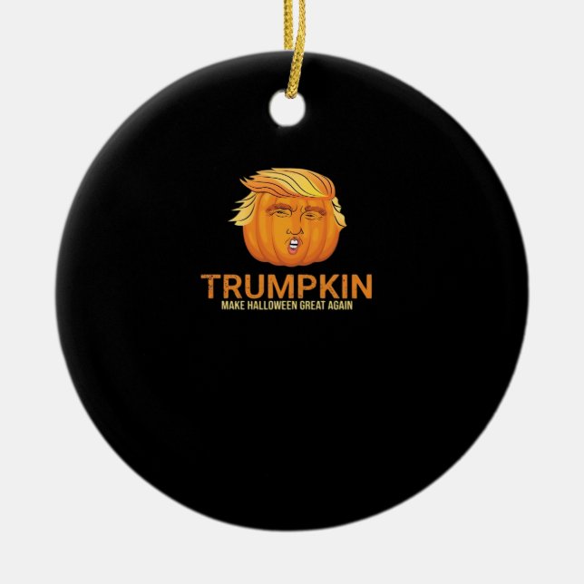Funny Halloween Trumpkin - Fall make Halloween Gre Julgransprydnad Keramik (Framsidan)