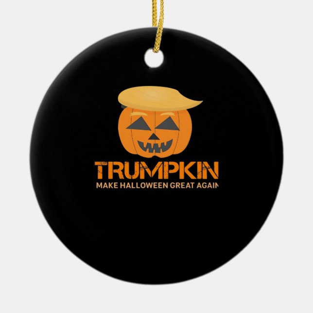 Funny Halloween Trumpkin - Gör Halloween Underbart Julgransprydnad Keramik (Framsidan)