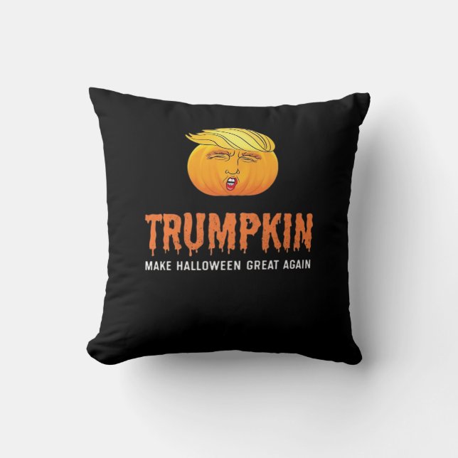 Funny Halloween Trumpkin Kudde (Framsida)