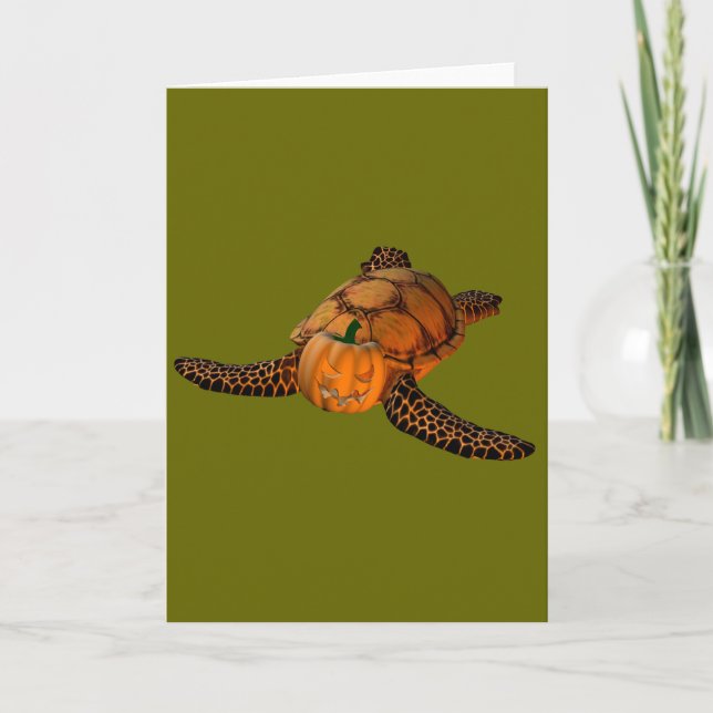 Funny Halloween Turtle Kort (Framsida)