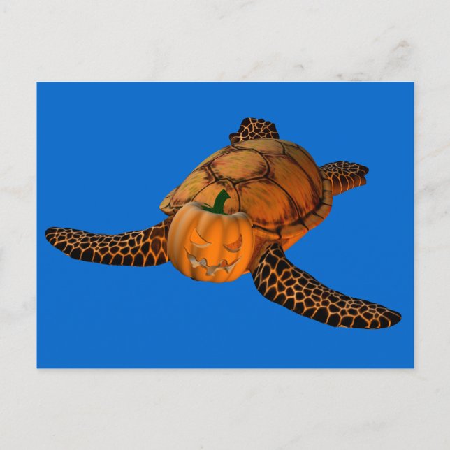 Funny Halloween Turtle Vykort (Framsida)