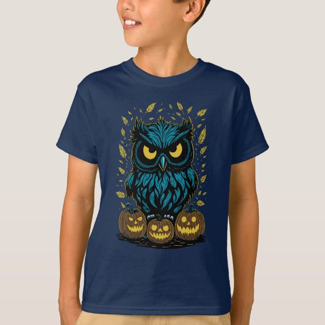 Funny Halloween Uggla T Shirt (Framsida)