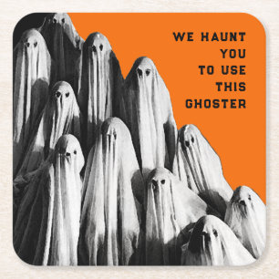 Funny Halloween Underlägg Papper Kvadrat