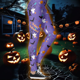 Funny Halloween-varelser och kaniner Leggings