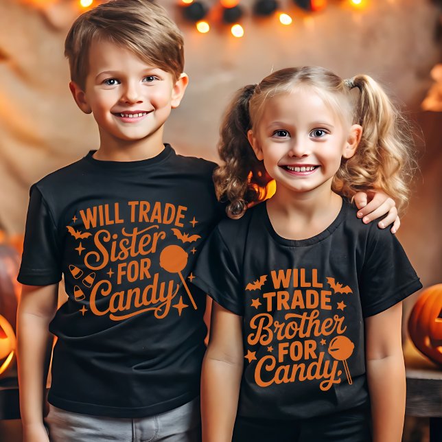 Funny Halloween – Will Trade Brother for Candy T Shirt (Skapare uppladdad)