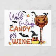 Funny Halloween, Will Trade Candy for Vin, Drink