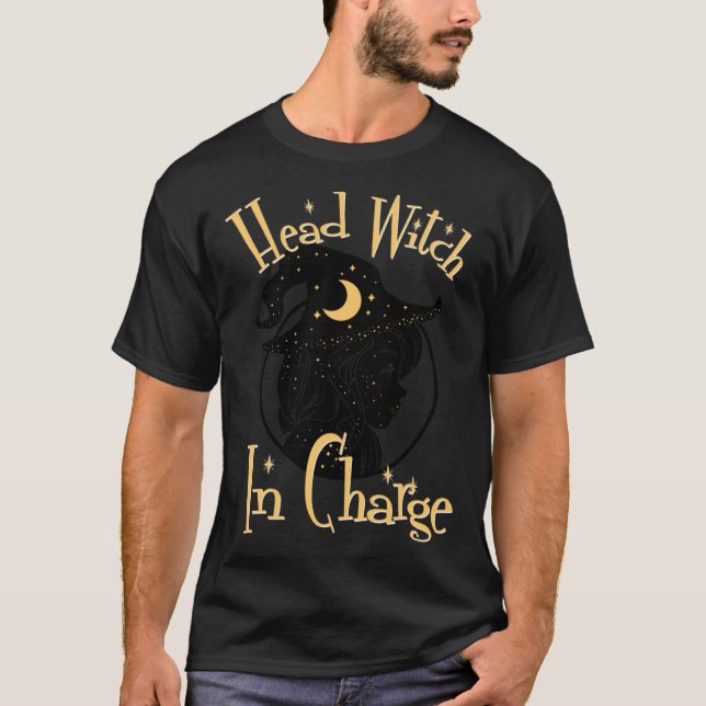 Funny Halloween Witch Head Quotes for Wiccan Witch T Shirt (Framsida)