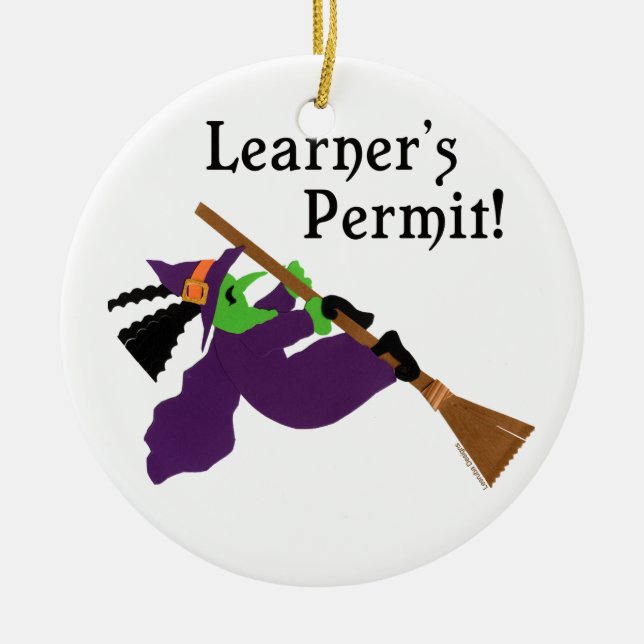 Funny Halloween Witch Julgransprydnad Keramik (Framsidan)