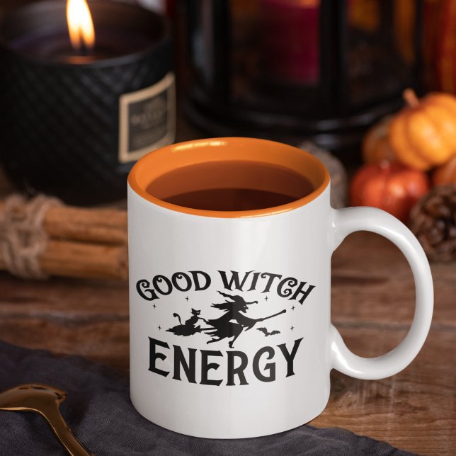 Funny Halloween Witch Phrase Två-Tonad Mugg (Skapare uppladdad)