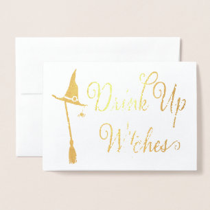 Funny Halloween Witch Real Foil Folierat Kort