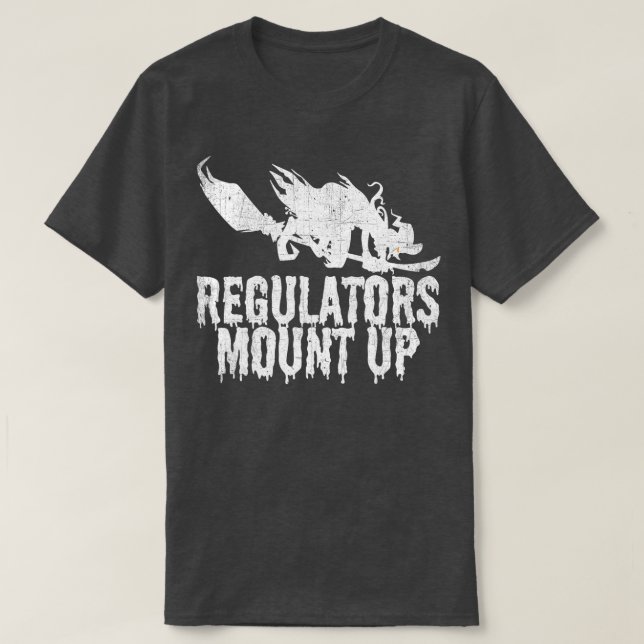 Funny Halloween Witch, Regulatorese Mount Up (10) T Shirt (Design framsida)