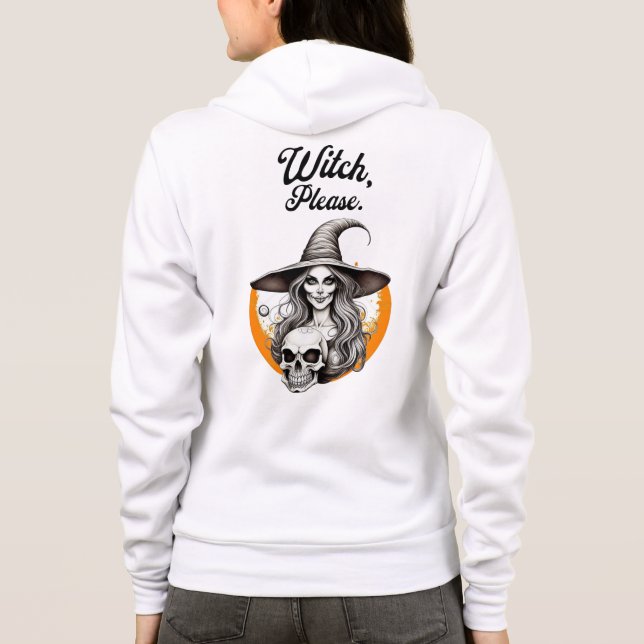 Funny Halloween "Witch Snälla" Witch & Skeleton T Shirt (Baksida)