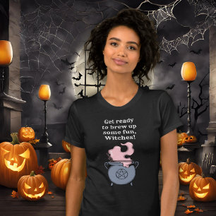 Funny Halloween Witch Spooky Brew Kvinnor T Shirt