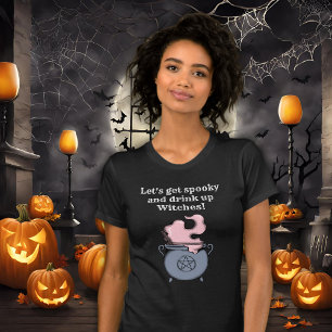 Funny Halloween Witch Spooky Drink Women T Shirt