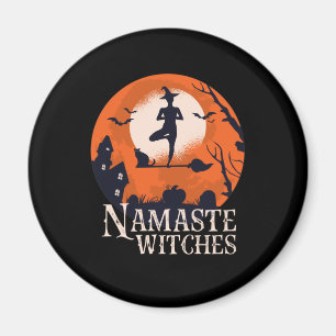 Funny Halloween Yoga Älskare Namaste Witches Magnet