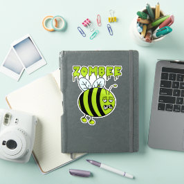 Funny Halloween Zombie Bee Character Klistermärken