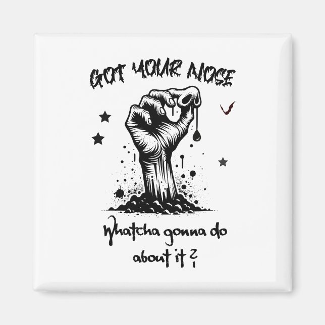 Funny Halloween Zombie Har din näsa Magnet (Framsidan)