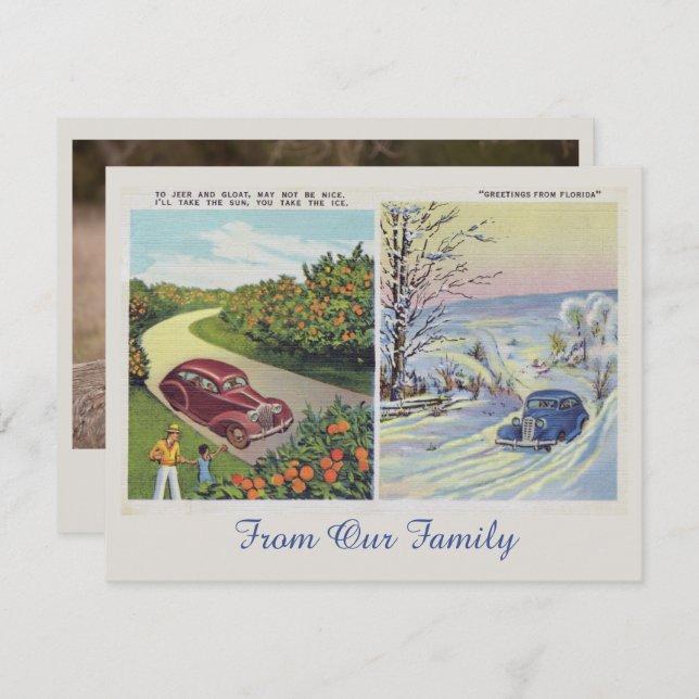 Funny Hälsning från Florida Photocard (Fram/baksida)