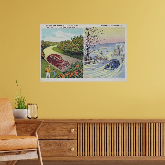 Funny Hälsning från Florida Poster (Vardagsrum 2)