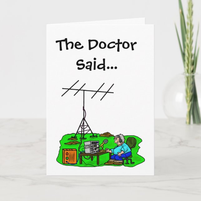 Funny Ham Radio Get well Soon Card Kort (Framsida)