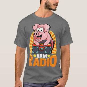 Funny Ham Radio Gris på Boombox-radiooperatör T Shirt