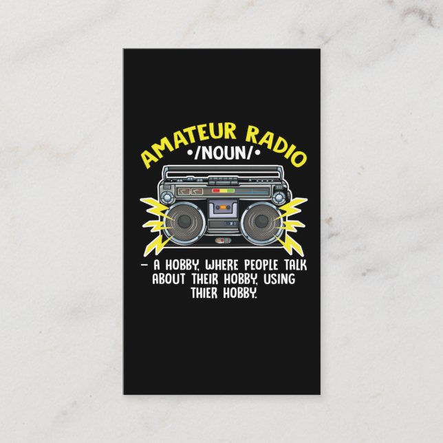 Funny Ham Radio Operator Amateur Radio Definition Visitkort (Framsida)