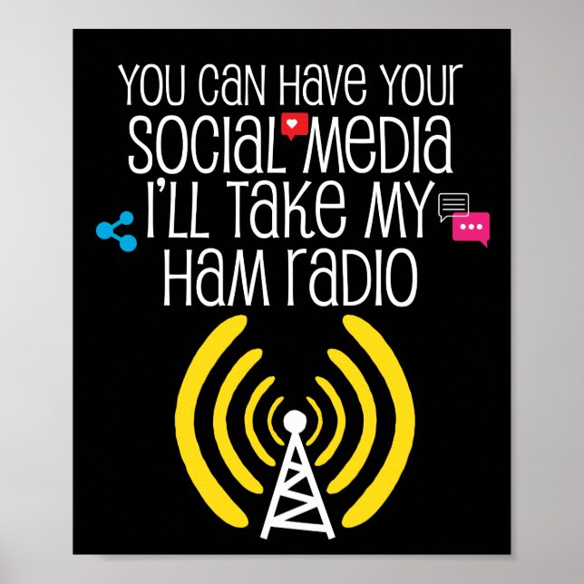 Funny Ham Radio Operator CB Radio Amateur Gift Poster (Framsidan)