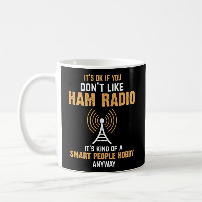 Funny Ham Radio Operator Radio Amateur Morse Hobby Kaffemugg (Vänster)