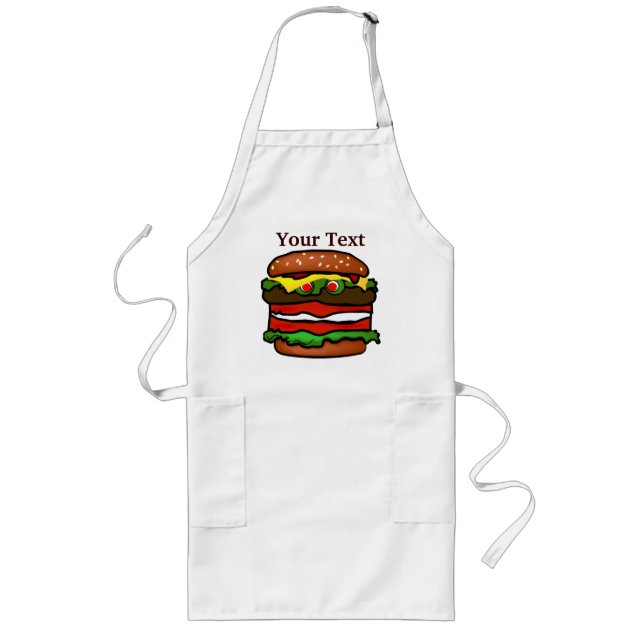 Funny Hamburger Apron Långt Förkläde (Framsidan)
