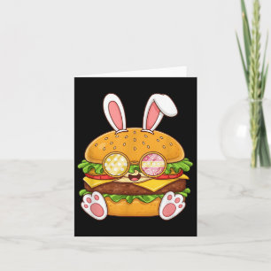 Funny Hamburger Bunny Påskägg Påsk Day Womens Kort
