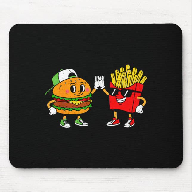 Funny Hamburger French Fries Combo Snacks Fast Foo Musmatta (Framsidan)